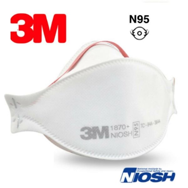 5/Pk 3M™ Aura 1870+ N95 Particulate Respirator Disposable Protective Mask NIOSH