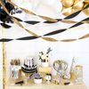 NICROHOME 6 Rolls White Gold Black Crepe Paper 82 ft Long Party Streamers for Wedding Engagement Birthday Bachelorette Party Supplies Graduation Anniversary Bride/Baby Shower 2024 New Year Party