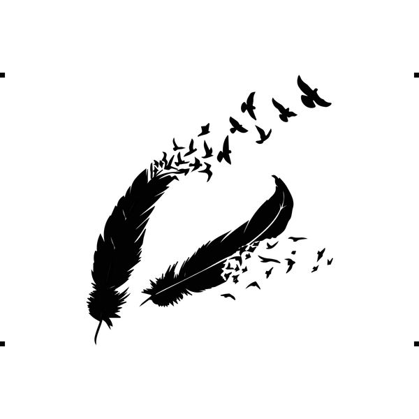 Feathers with Birds A4 190 Micron Mylar Stencil