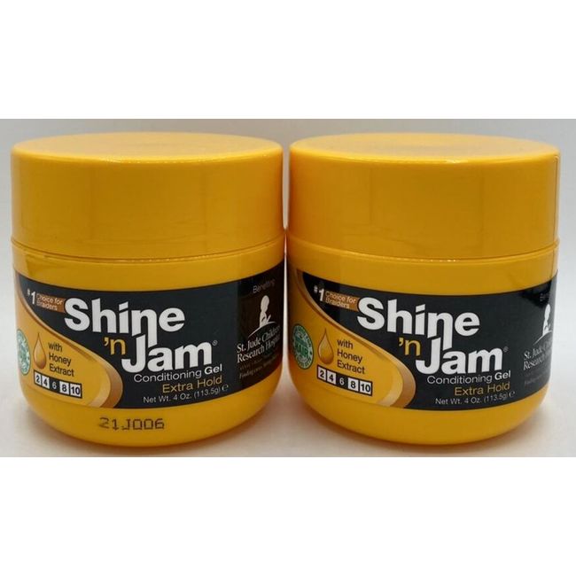 2PK Shine n Jam Conditioning Gel ~ Extra Hold ~ 4 OZ EA ~ NEW ~ FAST SHIPPING