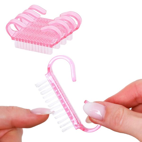 Nail Brush Soft with Handle for Manicure Pedicure Cleaning Brush for Nails Plastic Pack of 4