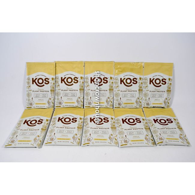 10 Nature Powered KOS Organic Plant Protein 1.30 ounce Pack Vanilla 06/2024