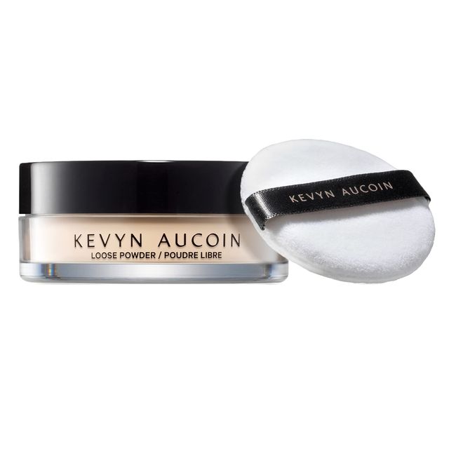 Kevyn Aucoin Loose Setting Powder with Puff: Universal shade, all skin types & tones. Sheer, lightweight, blends well, blurs imperfections, reduces shine. Makeup artist go to for a even skin finish.