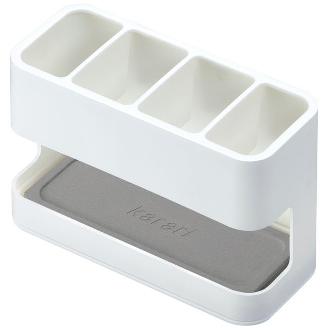 Anesty HO1945 Resin Diatomaceous Earth Dish Drainer, Karari Cutlery Stand, Square, White, Approx. Width 5.9 x Depth 2.6 x Height 3.9 inches (15 x 6.5 x 10 cm)