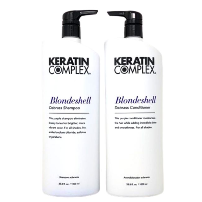 Keratin Complex Blondeshell Debrass Shampoo & Conditioner 33.8 oz NEW PACKAGE