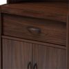 Baxton Studio Laurana Kitchen Cabinet and Hutch in Dark Walnut