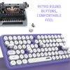 Wireless Bluetooth keyboard, Cute Mini 84-key Compact Keyboard, 2.4GHz wireless Bluetooth connection technology, ABS Retro Round Keycap, Matte Panel, Ergonomic Design for PC Computer Laptop(Purple)