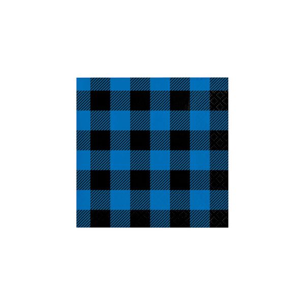 Blue Buffalo Plaid Beverage Napkins, 16 ct
