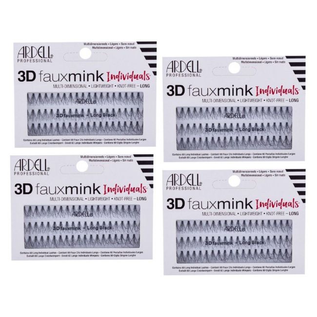 Ardell Individual Lashes - 3D Faux Mink - Long ( Pack of 4 )