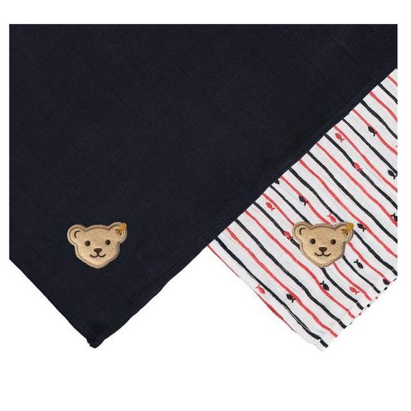 Steiff Baby Boys GOTS Muslin Nappy, Navy, One Size, Steiff Navy