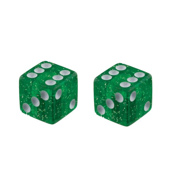 Dice Schrader Valve Caps Sparkle Glitter Green