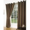 Faux Silk Eyelet Curtains - Chocolate - 66x72"/168x183cm