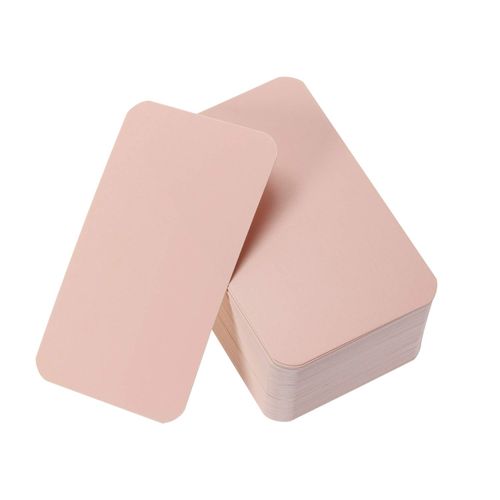 Tupalizy 100PCS Small Blank Paper Message Note Business Cards Double-Sided Mini Greeting Place Name Vocabulary Word Flash Cards Graffiti Scrapbookings DIY Gift Tags Label (Light Pink)