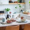 Everything Kitchens Modern Flat 12-Piece Dinner Plate Set | Brown, Beige & Terr