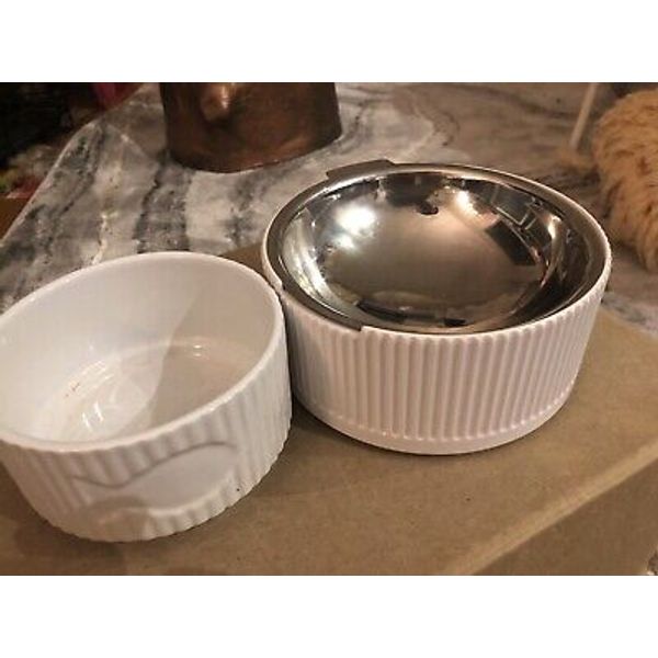 Furrytail Antibacterial Stainless Steel Pet Bowl + Matching TAG Ceremic Bowl