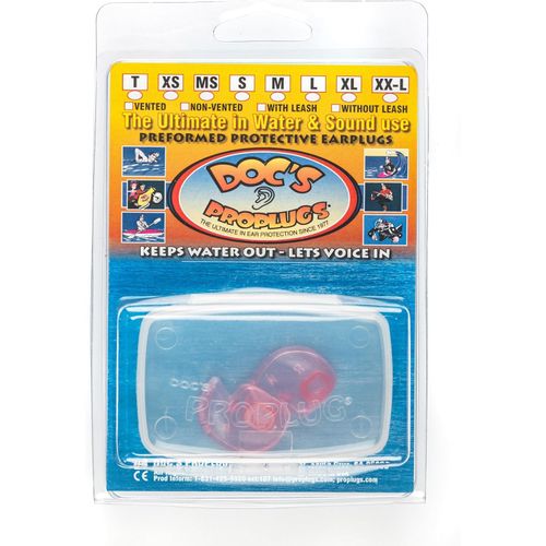 Medium – Non-Vented Doc’s Proplugs – Pink – Non-LEASHED – Reusable Earplugs for Swimming, Bathing, Light Industrial Use | Blocks Water, Noise, & Irritation | Includes Case | Made in USA