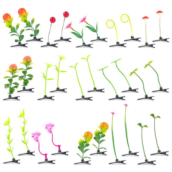 Framendino, 30 Pack Bean Sprout Hair Clip Funny Hairpins Flower Plant Hair Clips Little Grass Barrette Headwear for Women Girls Home Party Hair Accessories (Style A)