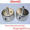 2 Pcs 50mm Diamond Drill Bits Set Hole Saw Cutting Tool Glass Granite Ceramic