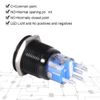 Self-locking Switch Latching Push Button Switch Metal Black Shell High Flush Push Button Switch, 19mm 12V On/Off LED Latch Control 1NO1NC(White)