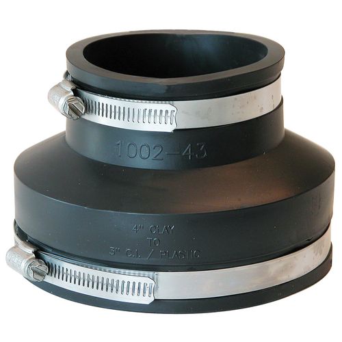 Fernco Inc. P1002-43 4-Inch Clay To 3-Inch Cast Iron Or Plastic Coupling