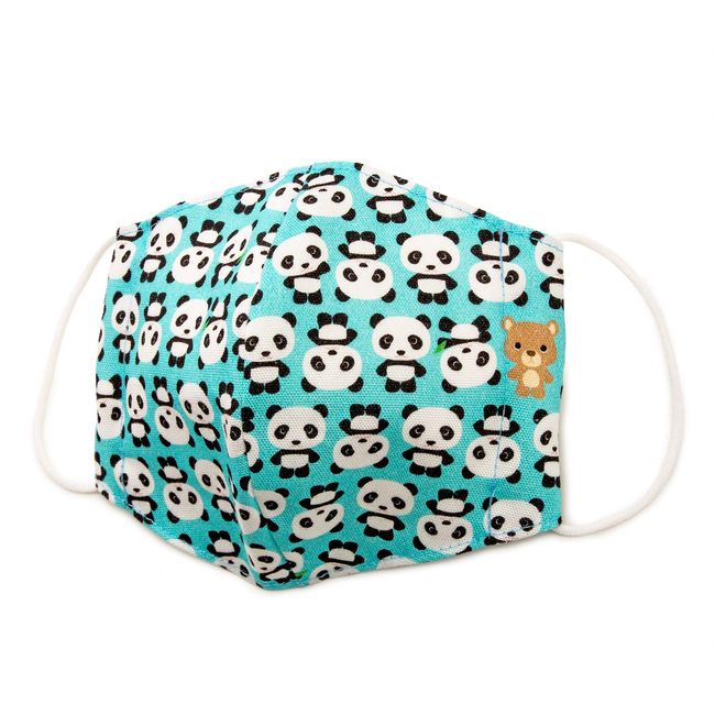 EM-106B Panda Blue Pet Lovers Motivational Mask, Adult Mask, Cloth Mask, Gauze, Washable, Mask, 3D