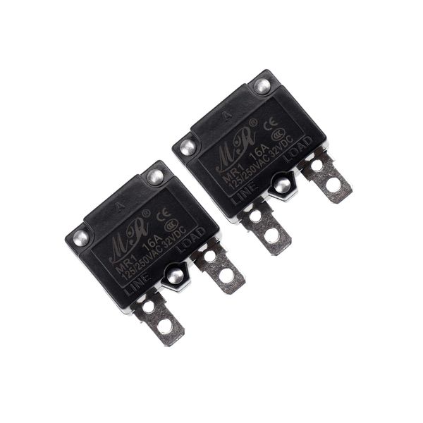 RKURCK 16 Amps Thermal Circuit Breakers 125/250VAC 32VDC Automatic Reset Relay Fuse Current Overload Protector Switch 16A 2 Pack