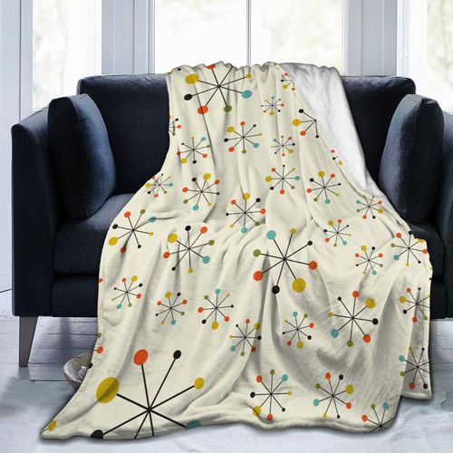 Mid Century Blanket Soft Lightweight Throw Blankets Cozy Flannel Bed Throws for Sofa Couch Travel Home Room Bedroom Decor Gifts for Girls Women Kids Adults 50"x40"