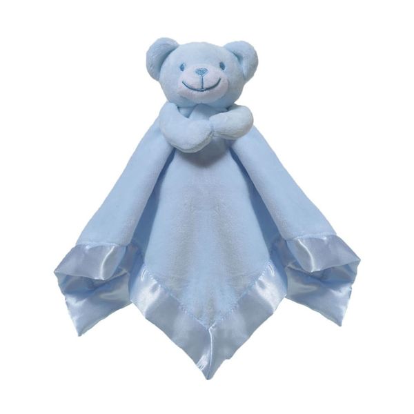 Soft Touch Baby Boys Girls Teddy Bear Cuddly Comforter Blanket Soft Toy Baby Shower Comforters BC21 (Sky Blue)