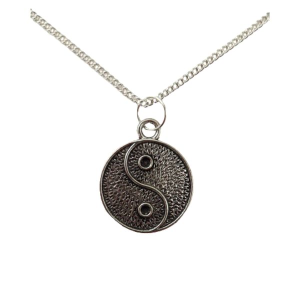 Silver Plated Necklace Yin Yang Charm Pendant