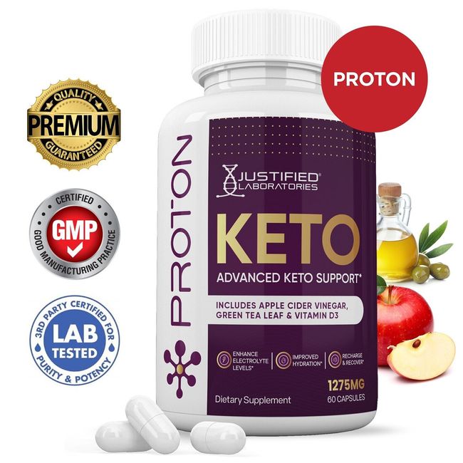 Proton Keto ACV Pills 1275 MG Stronger Than Gummies Keto Support 1 Bottle