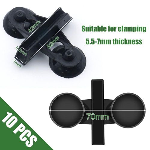 LINLAN 10 Pieces Aquarium Separating Suction Cup Clips, Glass Fixing Clips, Plastic Grid Plate Insulation Holder for Aquariums (White)