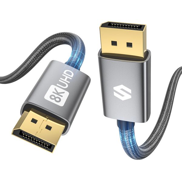 Silkland VESA Certified Displayport Cable 1.4 3M Support 8K@60Hz, 4K@144Hz, 2K@240Hz, HBR3 32.4Gbps, HDR, DSC 1.2, G-Sync & Free-Sync, Display Port Lead 1.4 for Gaming Monitor, Graphics Card