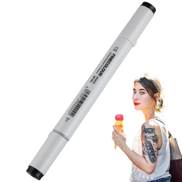 Tattoo Markers Pen, Temporary Tattoo Marking Pen for Skin, Double End Tattoo Positioning Skin Marker, Long-Lasting Piercing Skin Marker for Tattoo Artist Tattoo