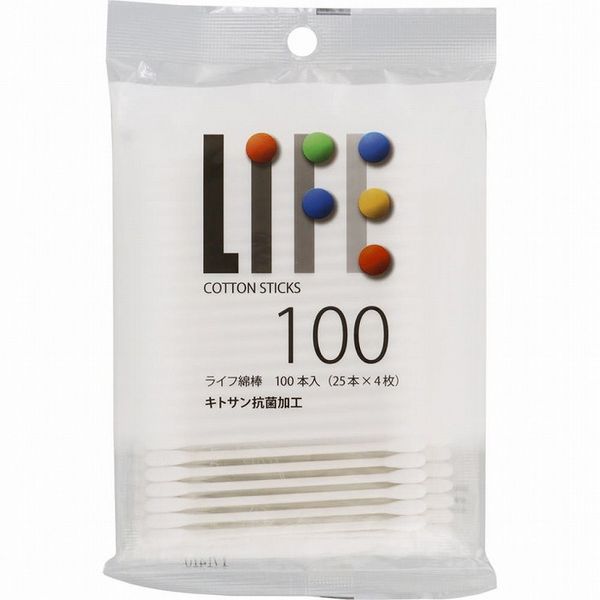 Set of 3 Life Cotton Swabs (100 swabs in a bag) Heiwa Medic (Cash on delivery not available)