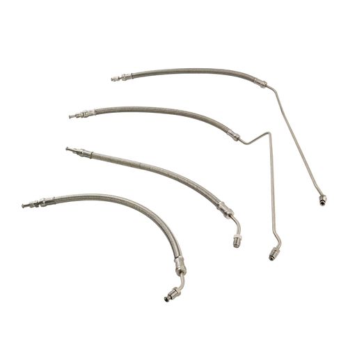 Trim Tilt Hydraulic Ram Cylinder Hose Kit Compatible With Mercruiser Alpha One with Trim Cylinder(15-9/16") & Bravo 1 2 3 X, 9B-104 & 9B-121 Trim Cylinders, 4 pcs, 32-864589, 32-864588