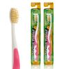 MOUTHWATCHERS Dr Plotkas Extra Soft Kids Toothbrushes Manual Flossing Toothbrushes | Ultra Clean Toothbrushes | 2 Pack - Pink Childrens Toothbrushes