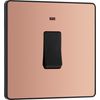 BG Electrical Single Wall Switch with LED Power Indicator, Double Pole, Screwless Front Plate, Round Edges, Evolve, Polished Copper, 20A, PCDCP31B