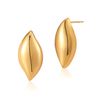 Gold Plated Leaf Shaped Drop Earrings, 1.72cm x 0.8cm