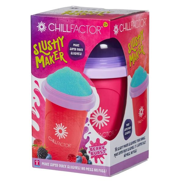 ChillFactor 07953 Berry Burst-Reusable, homemade Squeeze cup slushy maker Kitchen toys, Red