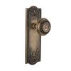 Nostalgic Warehouse Meadows Plate with Meadows Knob, Single Dummy, Antique Brass