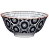Kc Black Floral Bowl 15.7cm