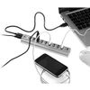 10-Port High-Speed USB Desktop Hub with LED Indicator Lights and AC Adapter