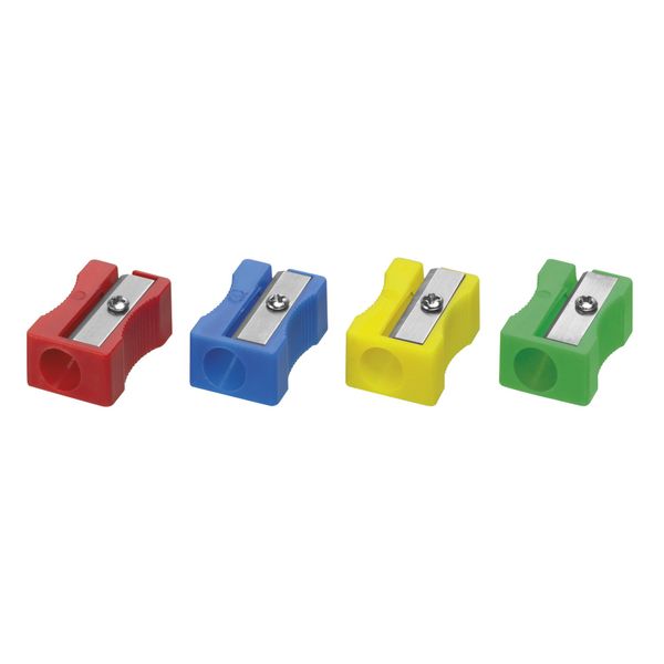 Westcott 14207 I Single Hole Sharpener, Plastic 4 Assorted Colours (Pack of 20)