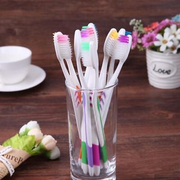 10pcs/pack Whitening Toothbrushes Non-Slip Mat Manual Toothbrush for Oral Health