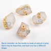 INCREWAY Stone Cabinet Knobs,4PCS Natural Crystal Drawer Handles with Golden Edge Healing Stone Knobs Brass knobs for Cabinet Door
