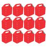 VALUE PACK 12 x Red Polka Dot Paper Lunch Box Going Home Present Picnic Boxes