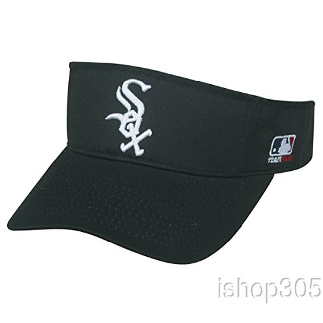 MLB ADULT Chicago WHITE SOX Home BLACK VISOR Adjustable Velcro TWILL