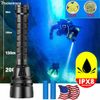 Underwater LED Diving Flashlight 9000lm Waterproof Rechargeable Torch Lamp