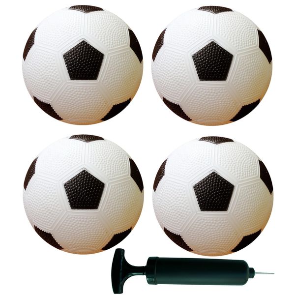 AppleRound 5-Inch Toy Soccer Balls for Toddlers and Kids - Outdoor Games Backyard Sports for Children Boys and Girls - Pack of 4 Balls with 1 Air Pump