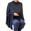 Pharmee Nursing Cape, Large Size, 360° Safe, Multi-functional, Stretchable, Poncho, Stole, Cotton, Buttons, Maternity (Black)